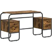 Syfax Bureau met opbergruimte, gerookt eikenhout, 145 x 50 x 75 cm