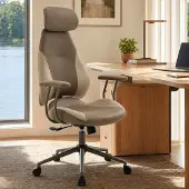 Merkloos Ergonomische bureaustoel met hoge rugleuning en verstelbare hoofdsteun