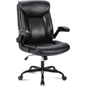 Merkloos Ergonomische bureaustoel, bekleed met Polyurethanleer, verstelbaar en comfortabel