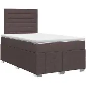 vidaXL Boxspringbed met matras Donkerbruin 120 x 190 cm Stof