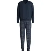 Calida Pyjama lang marine / saffier / lichtblauw
