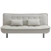 Vente-unique Driezitsslaapbank klik-klak in beige stof MISHAN