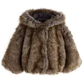 Next - Meisjes - Jas van imitatiebont met capuchon - Naturel