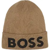 BOSS Beanie met letters voor kinderen (Brownie)