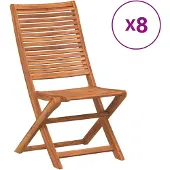 vidaXL Opklapbare stoelen, 8 stuks, 51x66x95 cm, massief acaciahout.