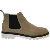 Nicholas Deakins Heren Republikeinse Suède Platte Chelsea Laarzen (Beige)