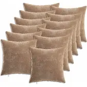 vidaXL Kussensloop 12 st HEERLEN Bruin 40 x 40 cm Chenille Stof
