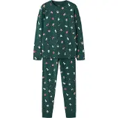 Name it KIDS pyjama met print - groen Jongens/Meisjes Stretchkatoen Ronde hals - maat 116