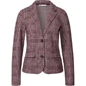 Street One Dames Blazer met ruitpatroon en knopen - Rood - 40