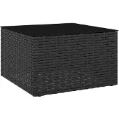 vidaXL 2-delige loungeset voor de tuin met kussens, zwart, van polyrotan