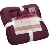 Maja Luxe velours sprei Maya Bordo 240x260cm gewatteerd