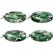 vidaXL Zitkussens SOEST 4 st 100% Polyester Bladpatroon Ø 40 x 7 cm