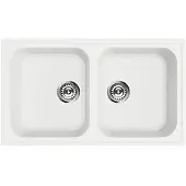 Smeg LZ862B, Inbouwspoelbak, Rechthoekig, Wit, 2 kommen, 371 x 420 mm, 21 cm