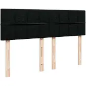 vidaXL Boxspring met matras stof zwart 140x200 cm
