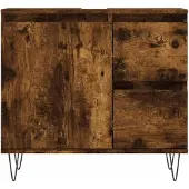 vidaXL Badkastje, gerookt eikenfineer, 65x33x60 cm, houtvezelplaat