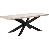 vidaXL Eettafel 180x90x76 cm massief gebleekt mangohout