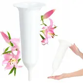 Kadax Begraafvaas 35cm - Witte fles met noppen en een scherp uiteinde