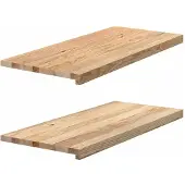 vidaXL Vensterbanken 2 st onbehandeld 90x40x2 cm massief eikenhout