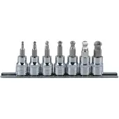 Ks Tools 918.3772, set doppen, 3/8 inch, 7 stuks, chroom-vanadiumstaal, conform DIN 3120, ISO 1174, 410 g