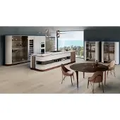 AEA Stuhl Esszimmerstuhl Stoff Esszimmer Stühle Design Edelstahl Braun Bizzotto