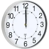 Unilux 400094562 Wandklok WAVE - Ø 30 cm, radio-gestuurde wandklok, metaalgrijs