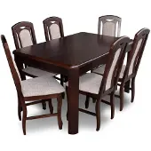 AEA Klassische Esszimmer Möbel Essgarnitur Tisch Holz Komplett Set 7tlg. Essgruppe