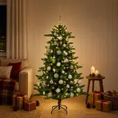 vidaXL Artificial Christmas Tree with Bauble 150 cm 150 LED's Warmwit