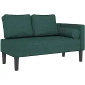 vidaXL Chaise longue met kussens stof donkergroen