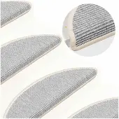 vidaXL Trapmatten 15 st 56x17x3 cm Zilver Halfrond