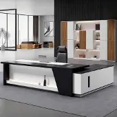 Sonstiges L-vormig bureau met opbergruimte, 180x80x75 cm, zwart-wit