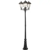 Konstsmide Romantische 3-lichts lantaarn PARMA, zwart dimbaar, zwart, Aluminium, Landelijk