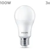 Philips LED Lamp Mat - 100 W - E27 - Warmwit licht - 3 stuks