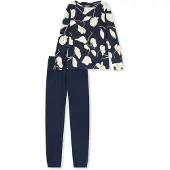 Schiesser Pyjama ' Comfort Nightwear ' crème / donkerblauw