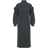 Vila Gebreide Jurk Adel Highneck Antraciet dames