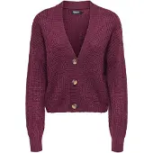 ONLY Gebreid vest 'CAROL' aubergine
