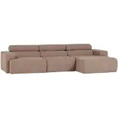 Woood Novi Chaise Longue Bank Rechts - Polyester - Taupe