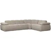 Woood Mojo Hoekbank Rechts - Ribstof - Roest Bruin - 74x310x230