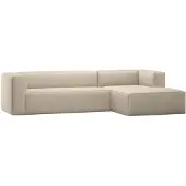 Woood Bean Hoekbank Rechts - Ecoleer - Cognac - 73x305x96