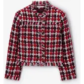 Sissy-Boy Donkerrood bouclé jack met franjes | Maat: M