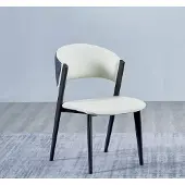 AEA Weißer Esszimmerstuhl Luxus Textil Einsitzer Lederstühle Holzgestell
