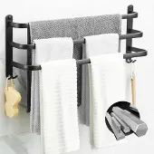 Arhatreya Zwarte Wandrek voor Handdoeken, 3 Lagen, 40cm
