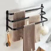 Arhatreya Zwarte 3-lags Handoekrek 50cm - Zonder Boren