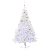 vidaXL Kunstkerstboom met 150 LED Wit 150 cm PVC en Staal