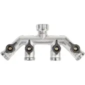 GEKA plus vierwegventiel buitendraad 4x3/4 inch moerdraad 3/4 inch
