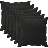 vidaXL Kussensloop 6 st HOUTEN Zwart 70 x 70 cm Fluweel