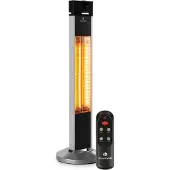 Blumfeldt Klarstein infraroodkachel, binnenkachel, vrijstaande infraroodkachel, veilige elektrische kachel met afstandsbediening, energiezuinige kachel met IP34-classificatie, terraskachel, 2000 watt