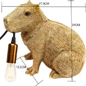 Kare Tafellamp Animal Capybara, messing / goud, Woon-/ Eetkamer, Kunststof, Modern, Tafellamp