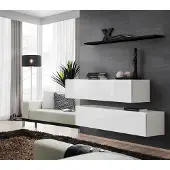 AEA Modern Garnitur Wohnwand Wand Regal Wandschrank Weiß Luxus Einrichtung Designer