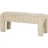 Woood Frex Bankje Gestoffeerd - Bouclé - Naturel - 48x110x43