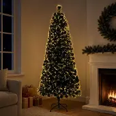 vidaXL Glasvezel kerstboom 180 cm 24 LED's Warmwit PVC Groen